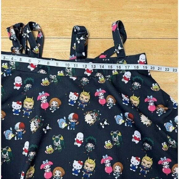 Hot Topic My Hero Academia x Hello Kitty and Friends Skater Suspender Skirt 2/2X - Picture 7 of 8
